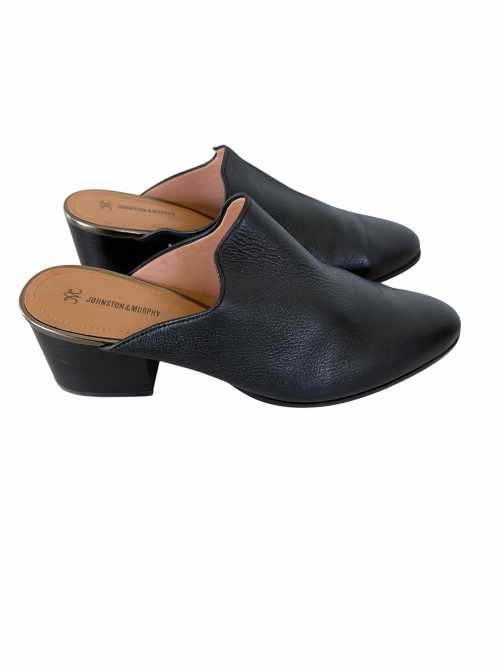 Johnston & Murphy Trista Black Leather Mules